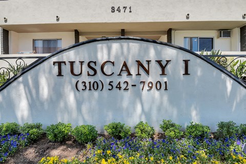 Monument Sign of Tuscany Apartments