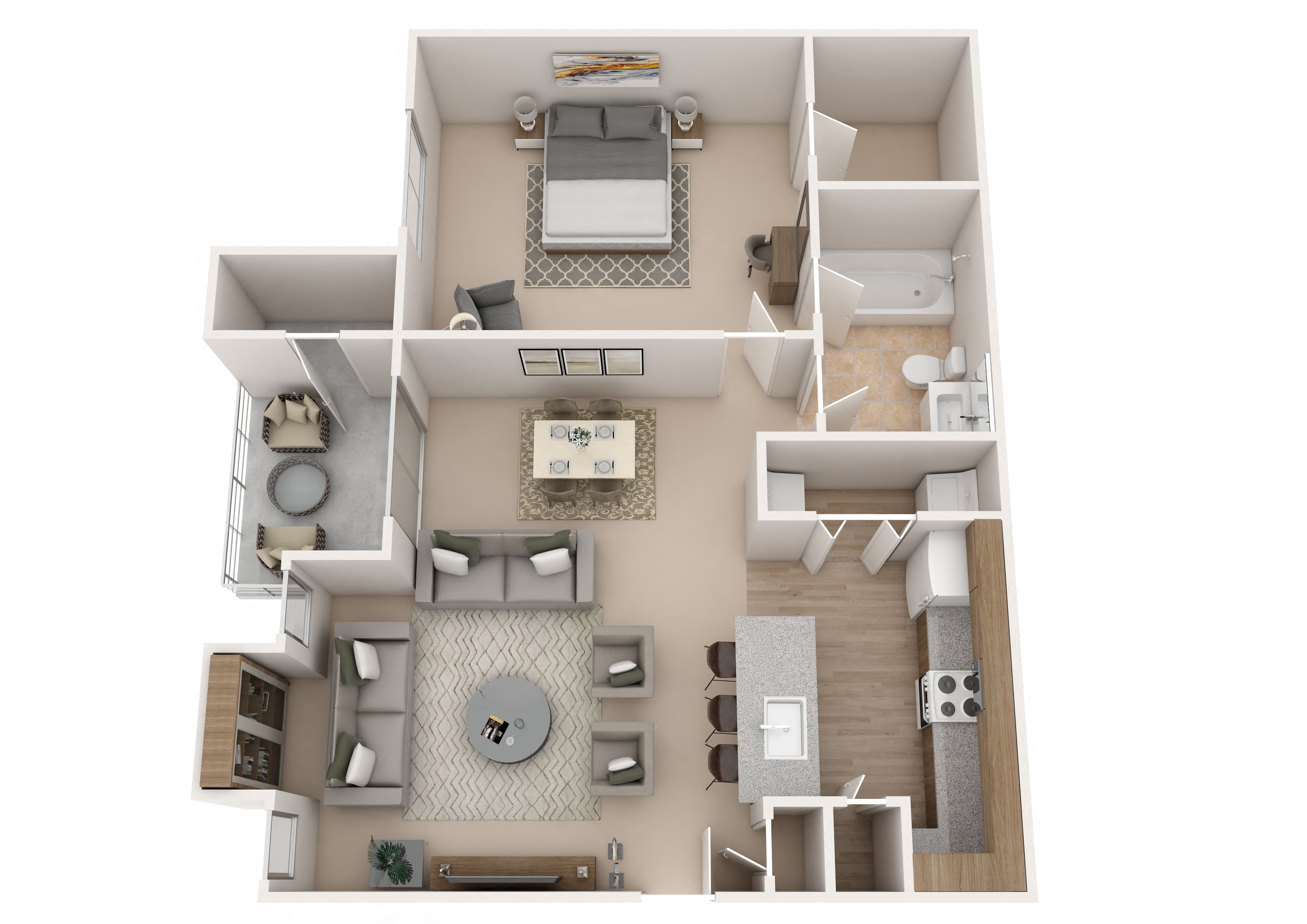 One Bedroom- 751sq ft floor plan