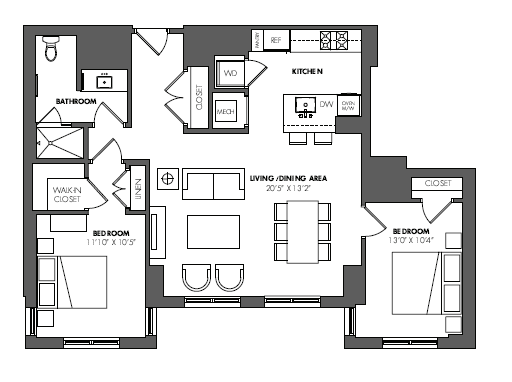 Apartment 220 floorplan