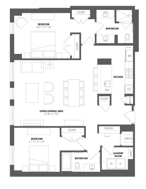 Apartment P-510 floorplan