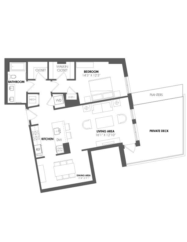 Apartment P-412 floorplan