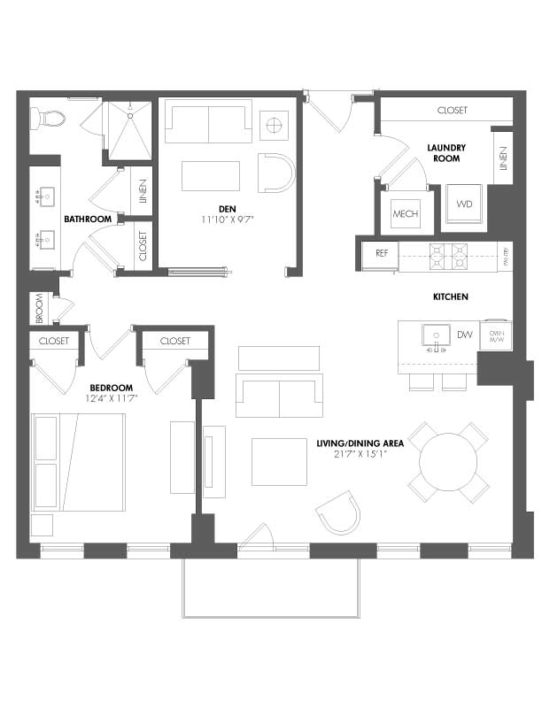 Apartment P-405 floorplan