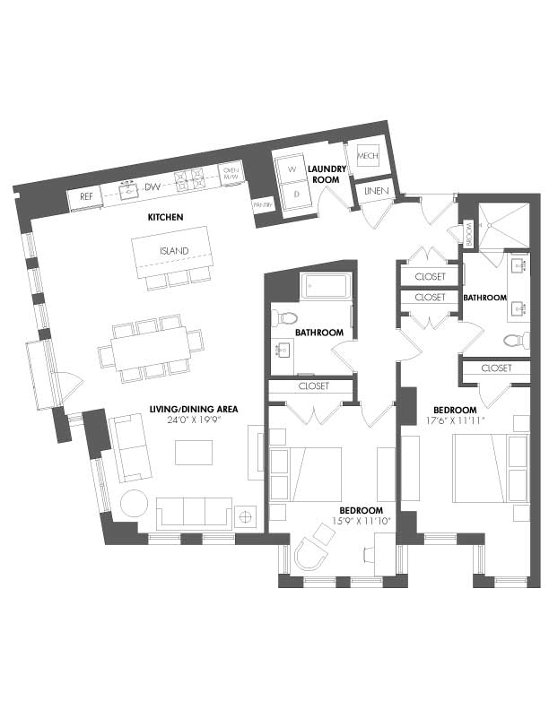Apartment P-206 floorplan
