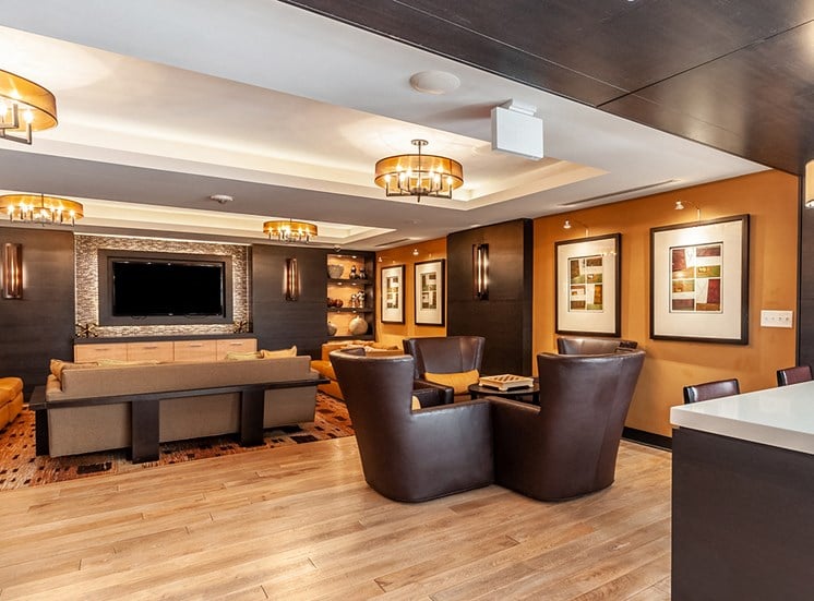 Northgate resident clubhouse in Falls Church, VA with flatscreen TV