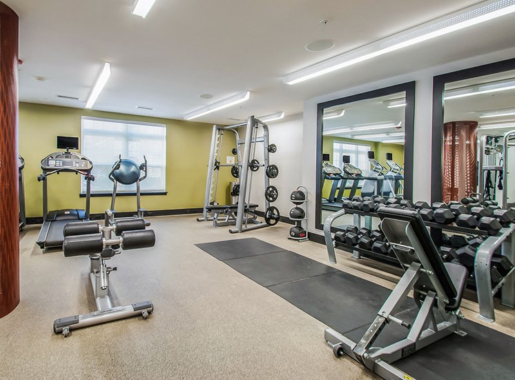 Fully equipped workout room at Northgate apartments