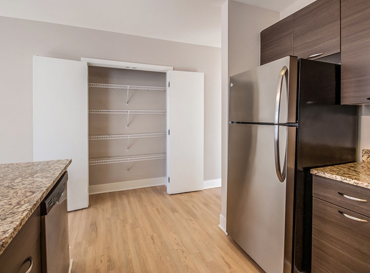 Large kitchen pantry in Northgate apartment homes