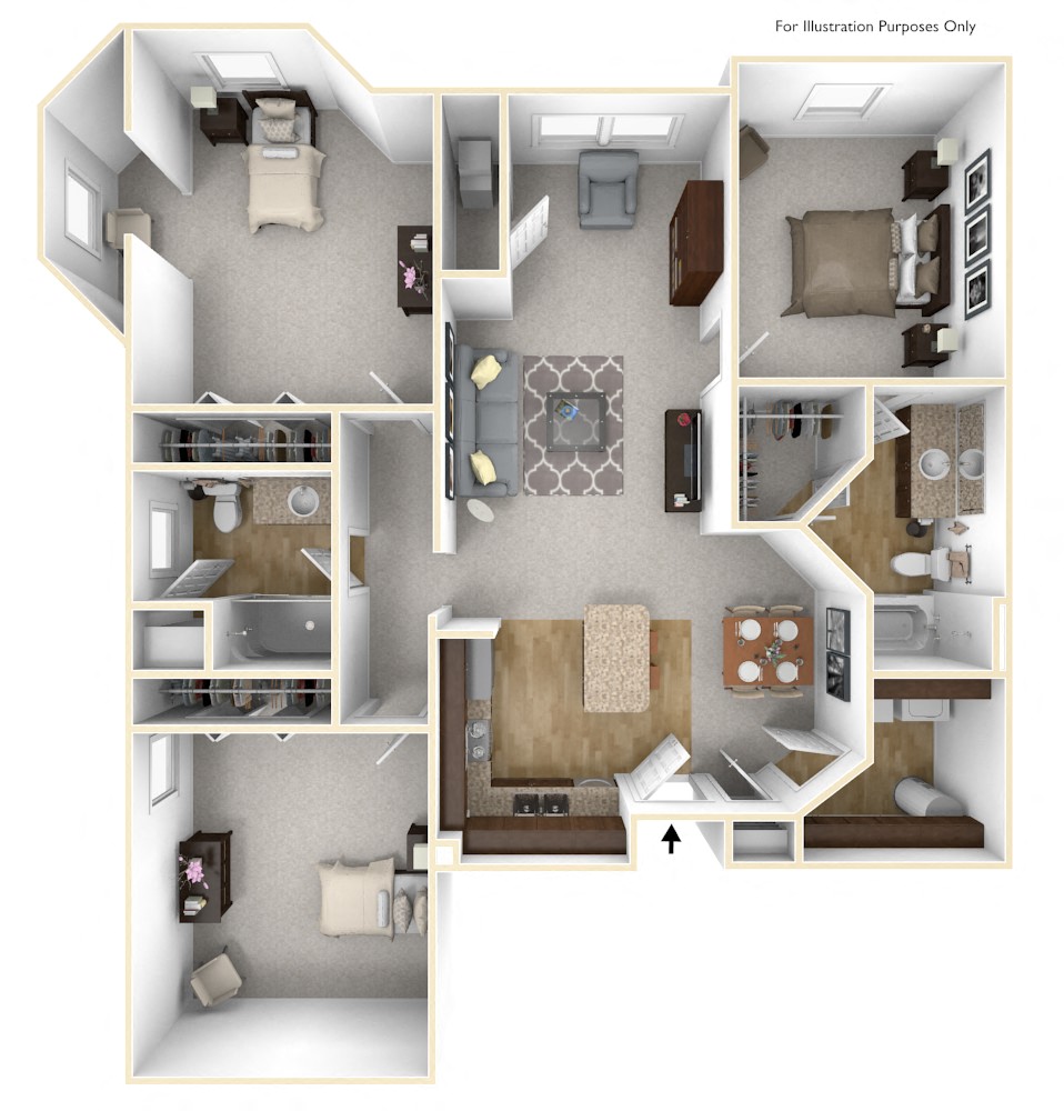 Floor Plans of The Grand Castle Apartment Homes in Grandville, MI
