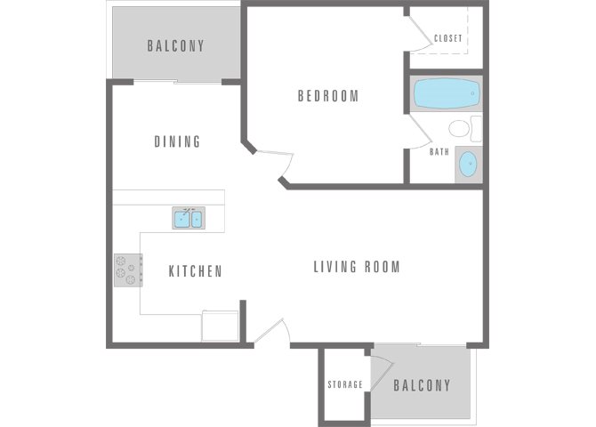 1 bed and 1 bath