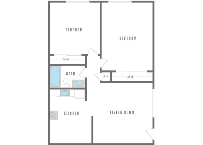 2 bed and 1 bath