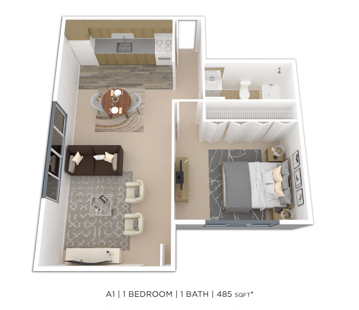 One Bedroom floor plan