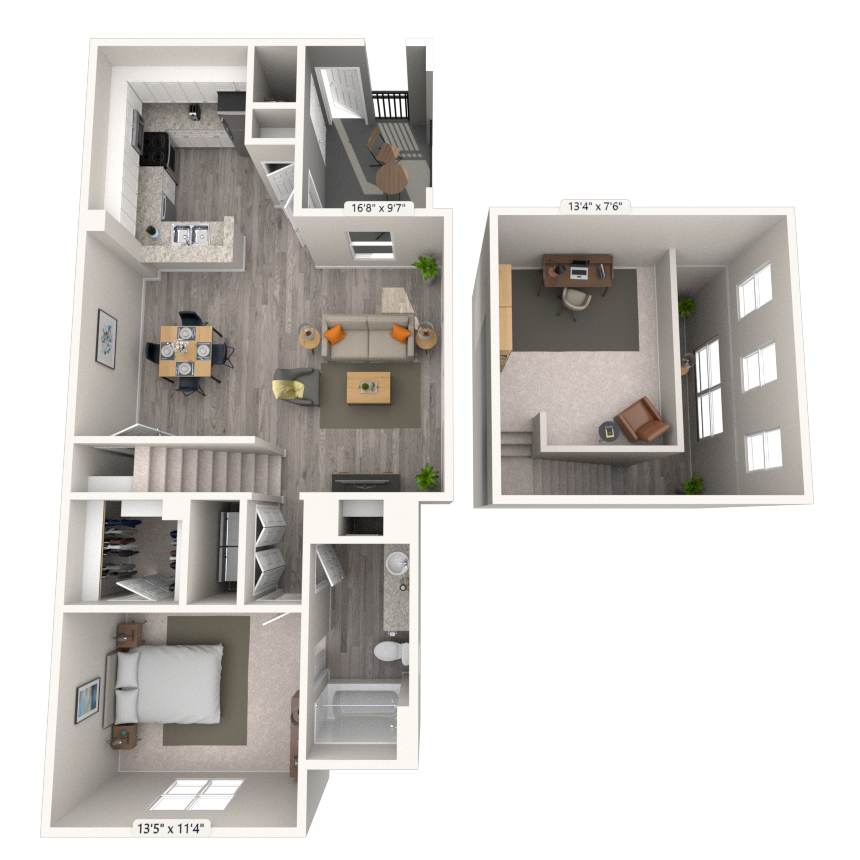 Loft 1x1 948-1016 floor plan
