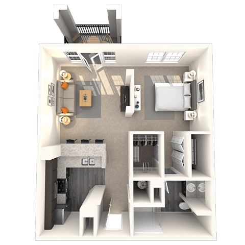 Studio 0x1 659-672 SF floor plan