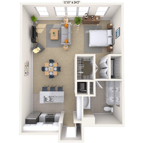 Studio 0x1-698 SF-FP floor plan