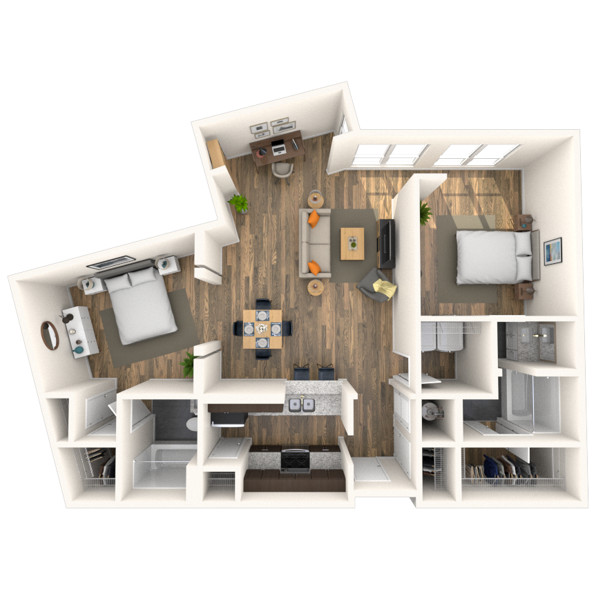 Loft 0x2-1161-1464 SF floor plan