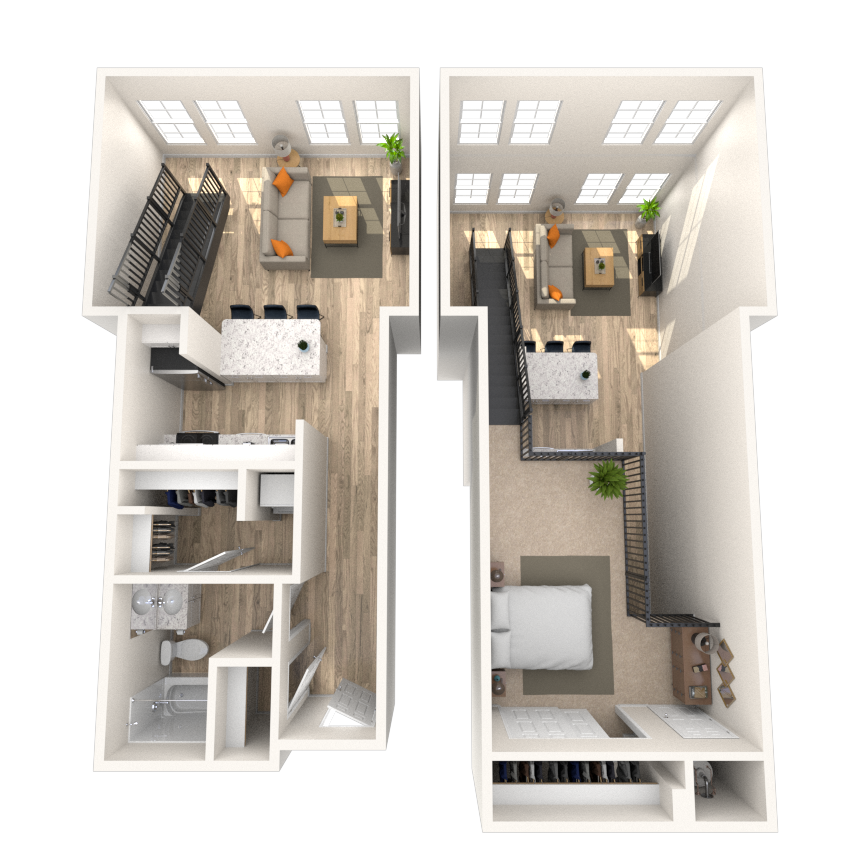 Studio 0x1 835 SF floor plan