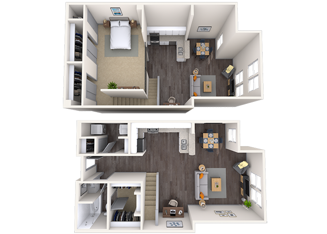 Loft 0x1 840-861 SF floor plan