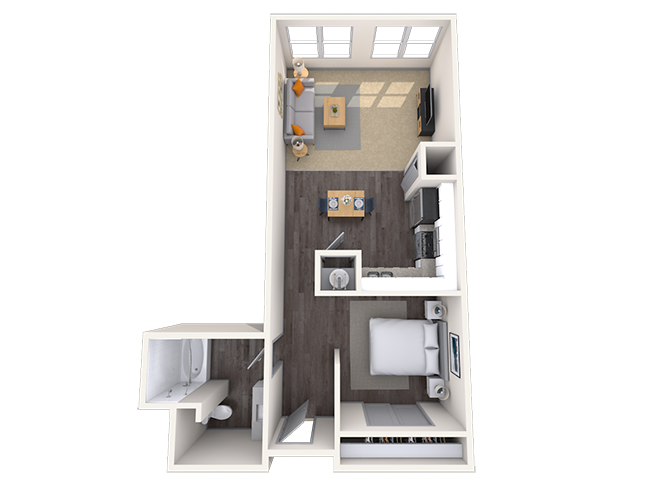 Loft 0x1 723 SF floor plan