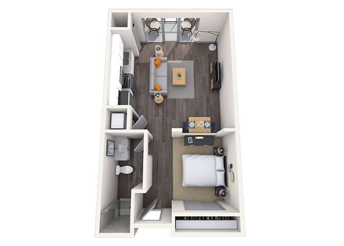 Loft 0x1 617-663 SF floor plan