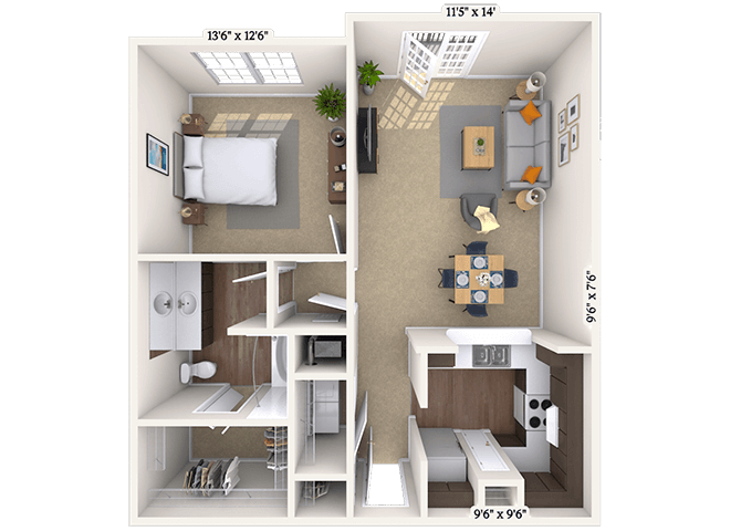 1 Bed/1 Bath