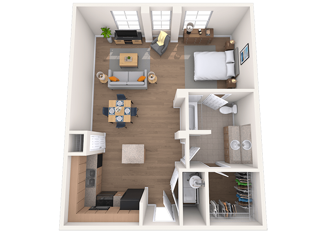 Studio 0x1 324-882 SF floor plan