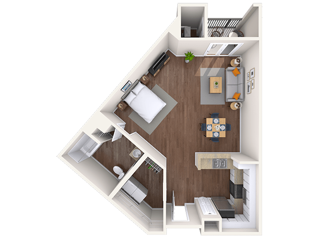 Studio 0x1 703 SF floor plan