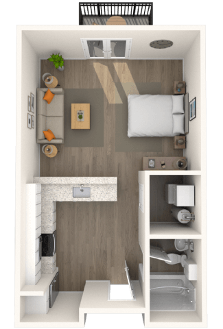 Studio 0x1 490-502 SF floor plan