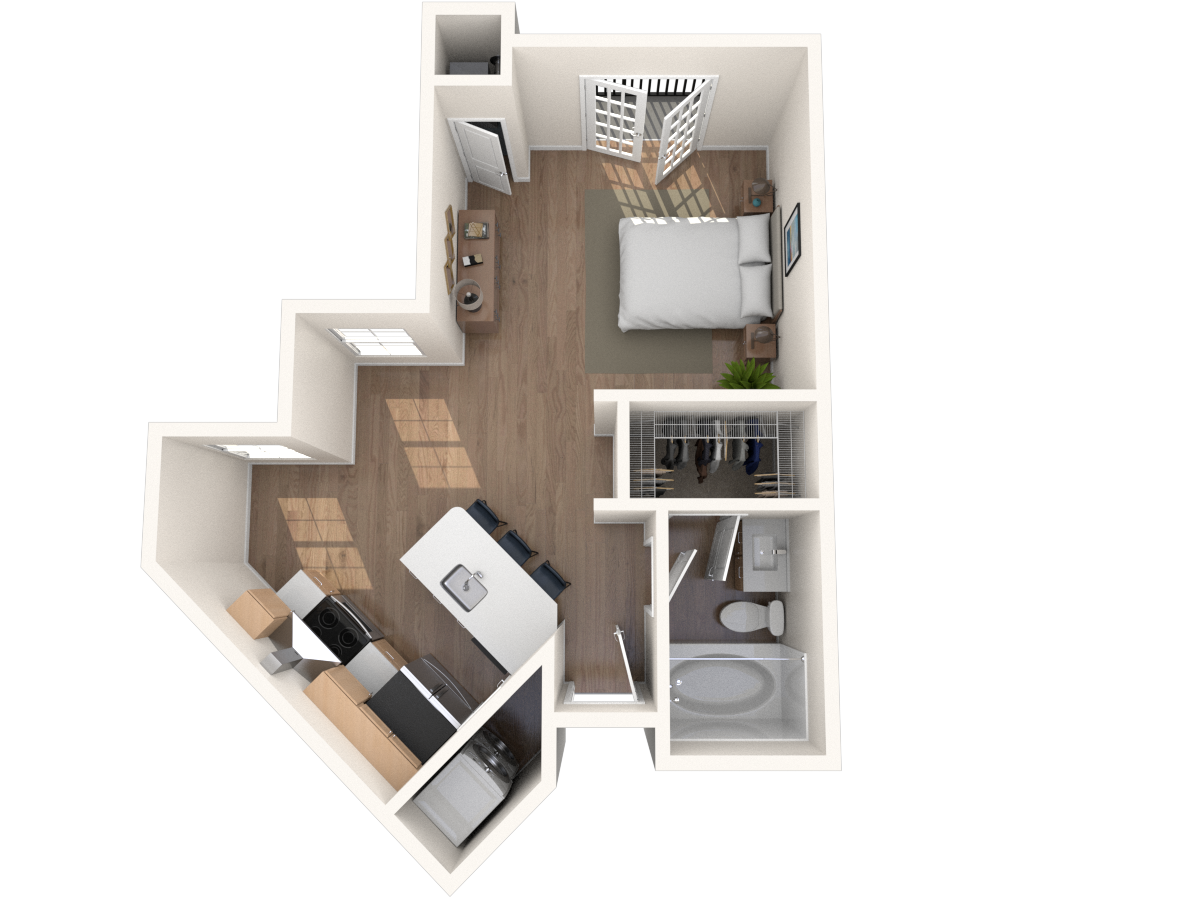 Studio 0x1 401 SF floor plan