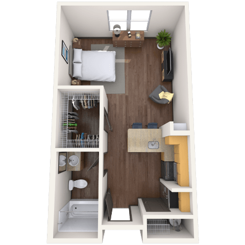 Studio 0x1 497-776 SF floor plan