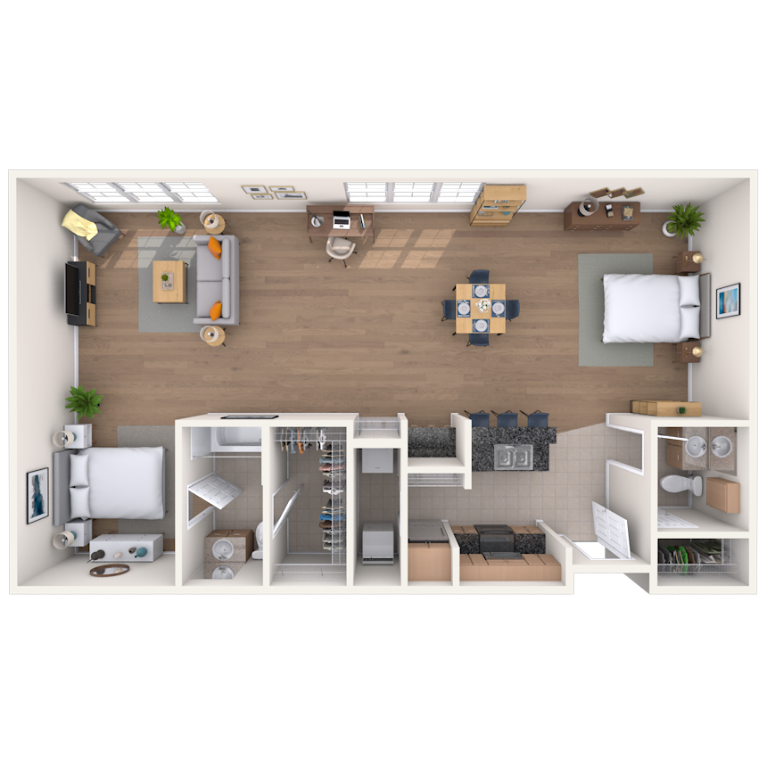 Studio 0x1 1232 SF floor plan