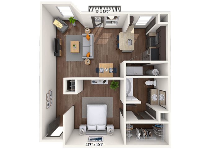 Studio 0x1 752-774 SF floor plan