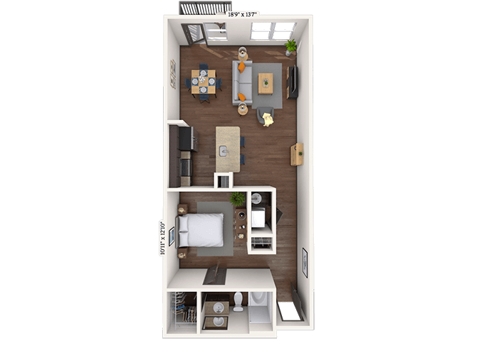 Loft 0x1 841-1076 SF floor plan