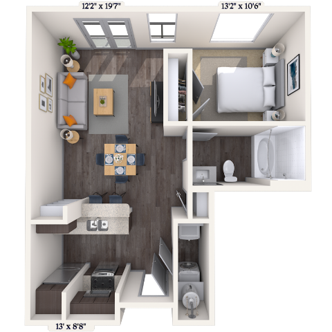 Studio 0x1 652-877 SF floor plan