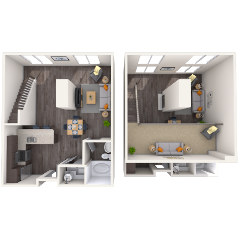 Studio 0x1 622-885 SF floor plan