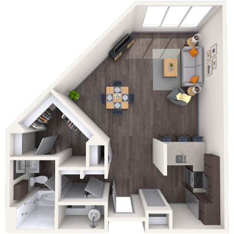 Studio 0x1 491-774 SF floor plan