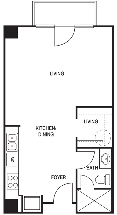 Studio 0x1 501-502 SF floor plan