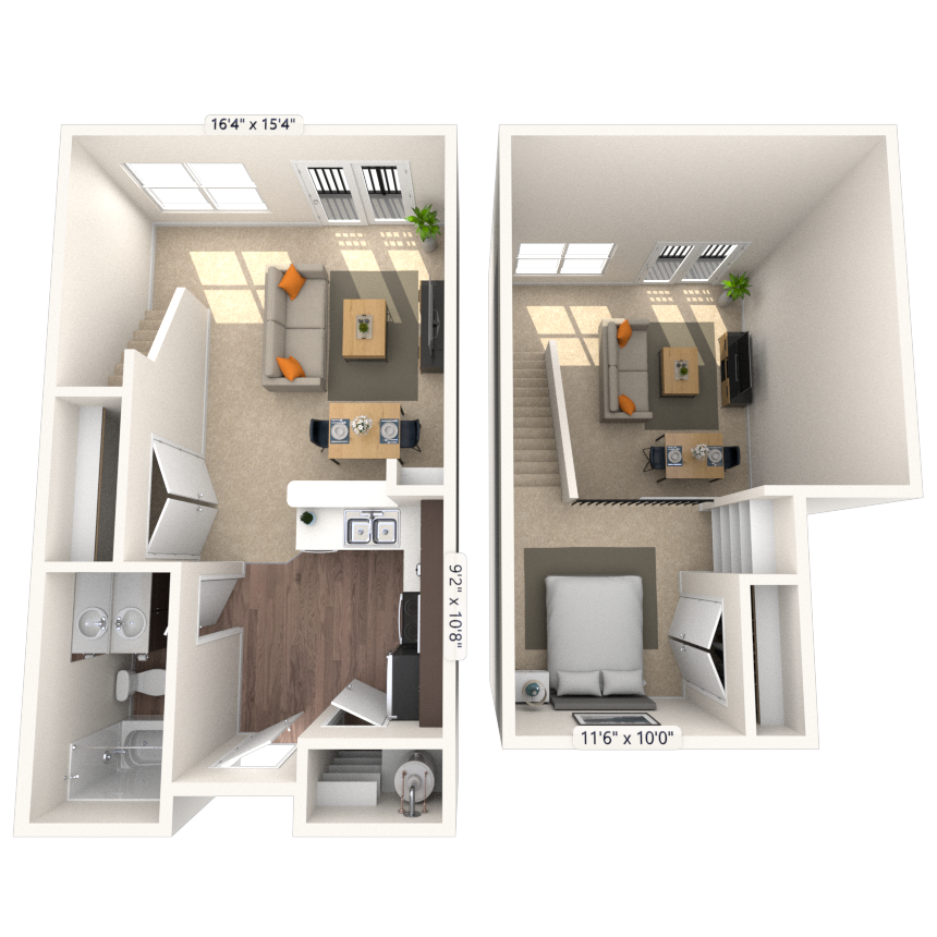 Studio 0x1 700-776 SF floor plan