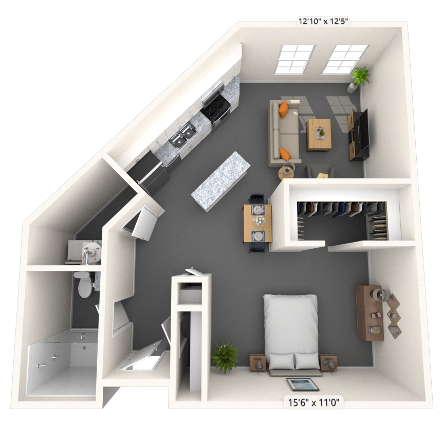 Loft 0x1 700-918 SF floor plan