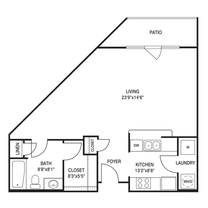 0 Bed/1 Bath