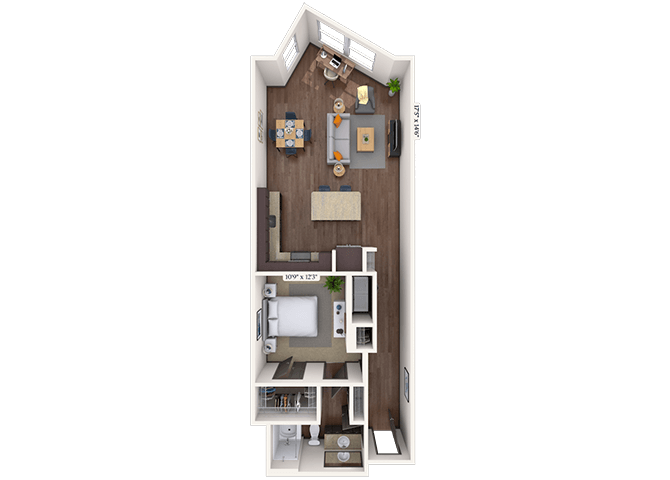 Loft 1x1 888-937 SF floor plan