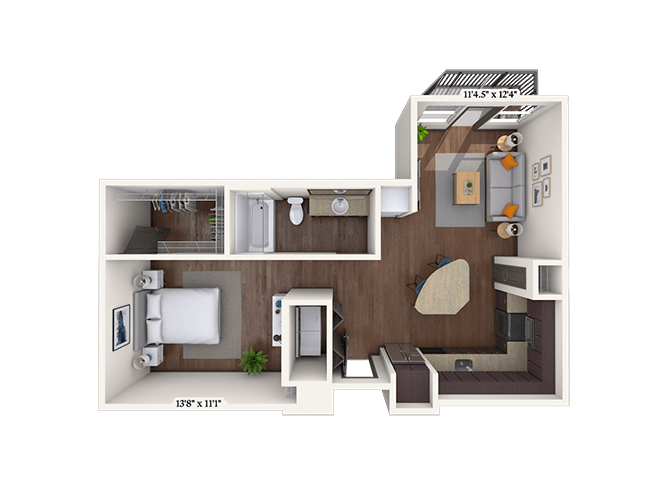 Studio 0x1 703 SF floor plan