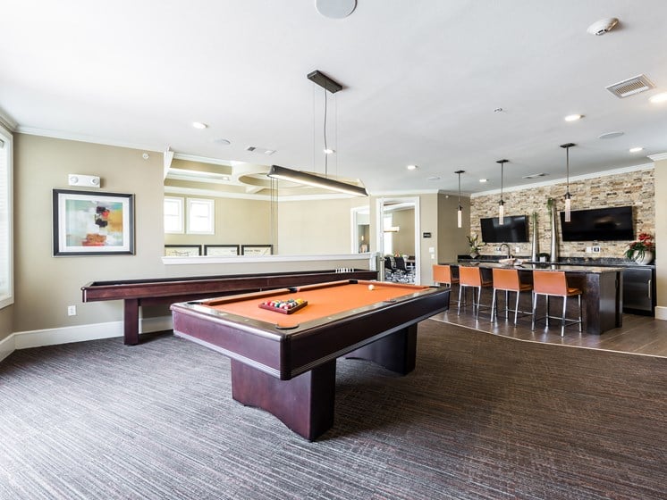 Clubhouse with Billiards and Shuffleboard at Grand at the Dominion, San Antonio, TX 78257