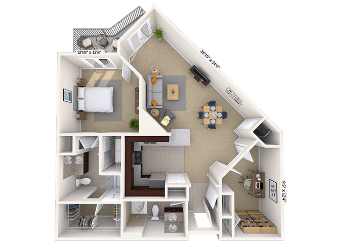 1 Bed/1 Bath