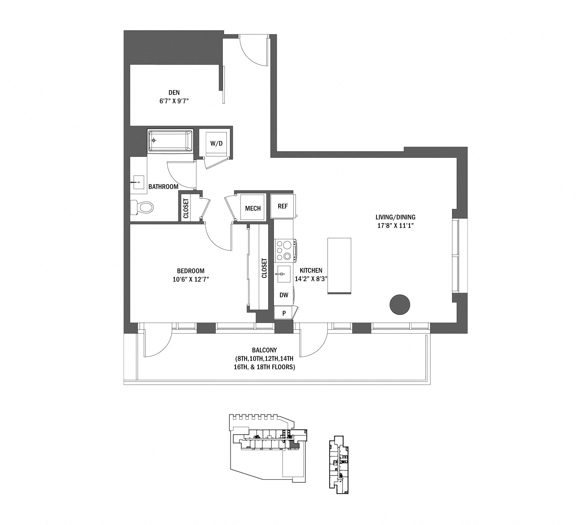 Floor Plan Studio, 1, 2, 3 BR Apartments Reston VA Signature