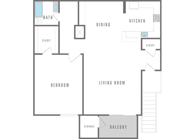 1 bed and 1 bath