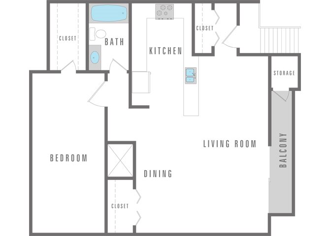 1 bed and 1 bath
