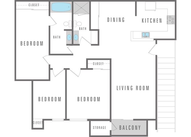 3 bed and 2 bath