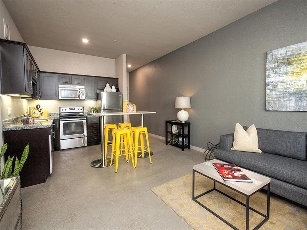 Mason at Hive Living Room Brand New Apartments for Rent in Oakland, Ca | Mason at Hive Apartments Now Leasing