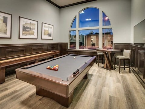 Game room with pool table l Pearl Creek Apartments1298 Antelope Creek Drive Roseville, CA 95678