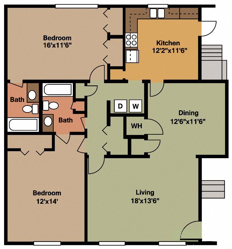 Floor Plans of Waterford Square Apartment Homes in Huntsville, AL
