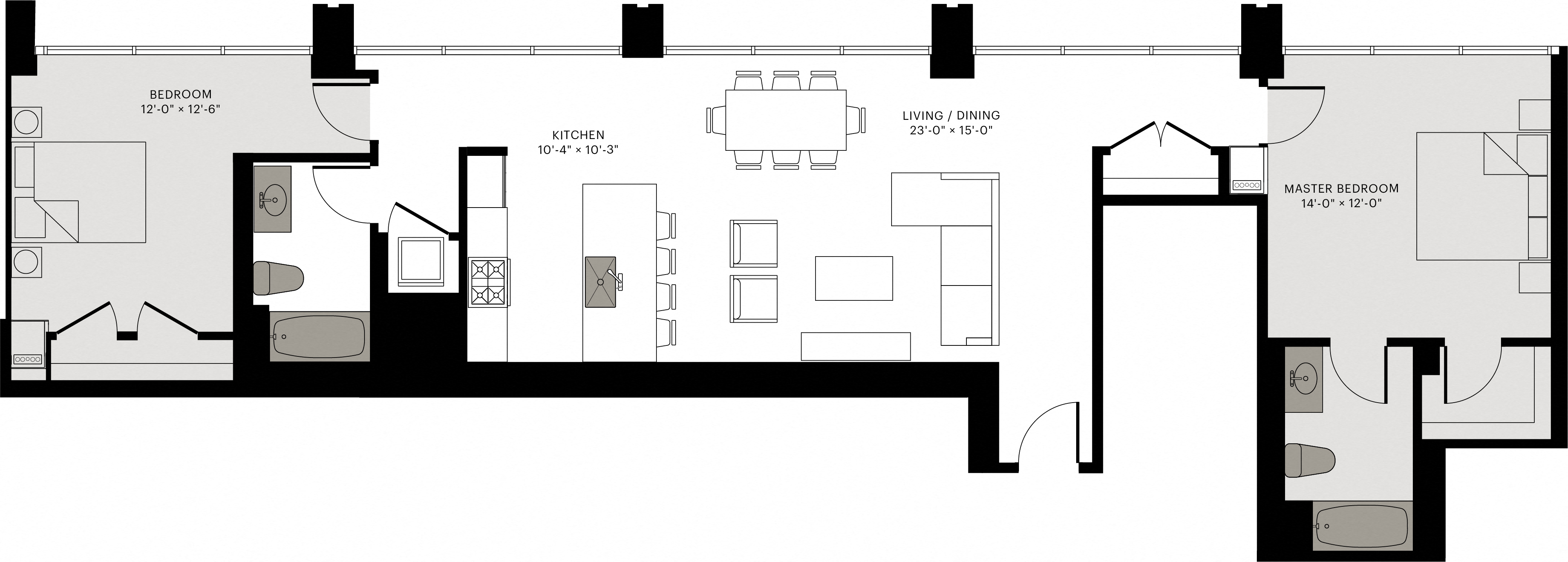 View Unit 0908 Floor Plan Gold Coast Apartment Floor Plans Two West